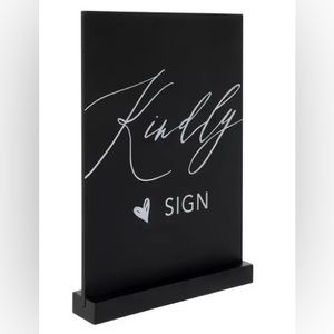 Kindly Sign Black Wooden sign